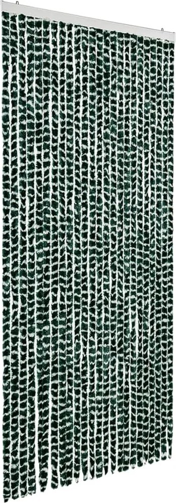 vidaXL Perdea pentru insecte, verde și alb, 100 x 220 cm, chenille