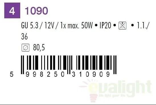 Spot incastrabil bronz, diam.8cm, Spot relight 1090 RX