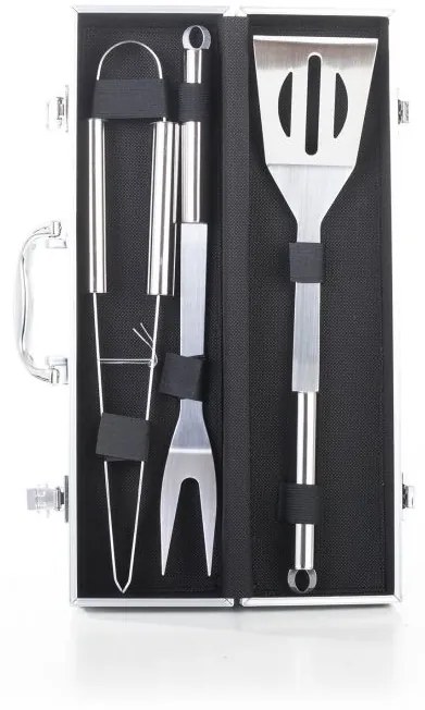 Set de 3 unelte pentru grătar G21, servietă de aluminiu