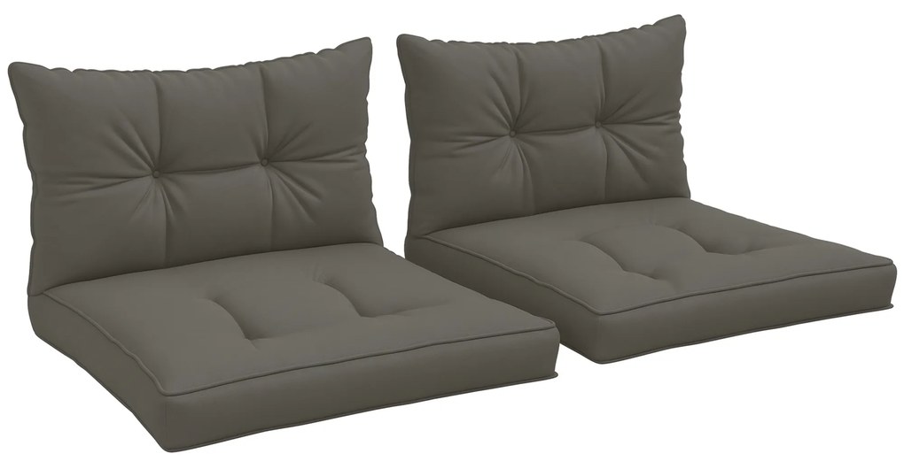 Outsunny Set de 4 perne pentru grădină cu 2 perne de șezut și 2 perne de spătar, poliester, gri antracit | Aosom Romania