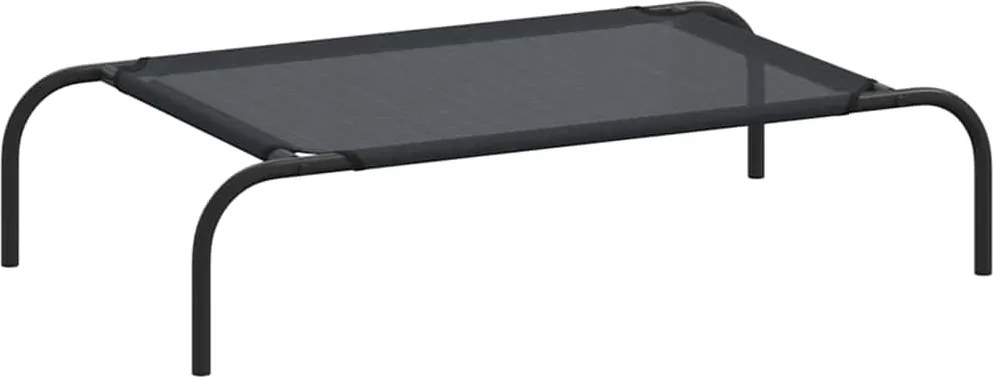 vidaXL Pat înălţat pentru câini, negru, textilenă, S