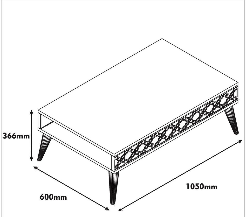 Masă de cafea Clementine (Nuc + Alb). 1089386