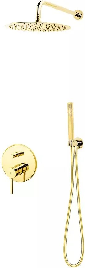 Sistem de dus incastrat FDesign Flusso auriu lucios
