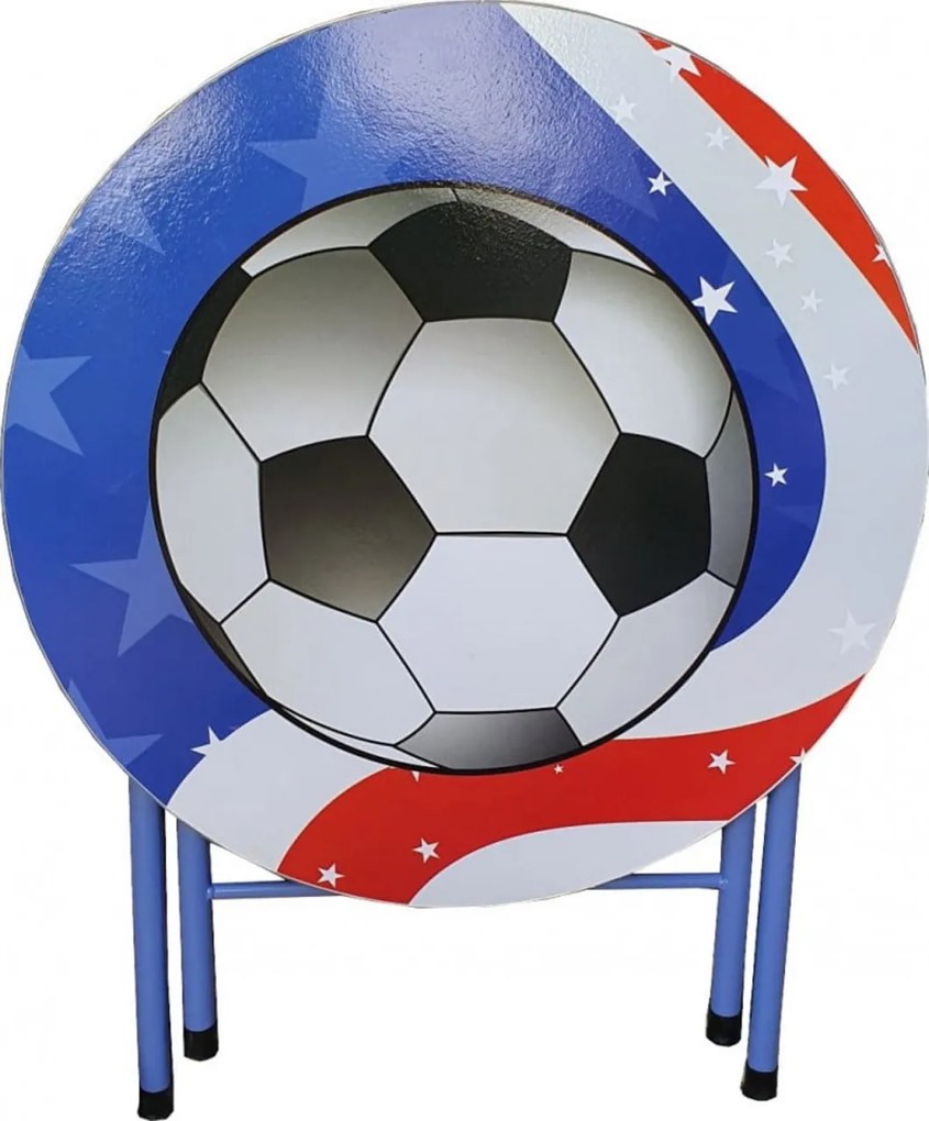 Masuta pliabila pentru copii din MDF Novokids™ Round folding table, Cu doua scaune pliabile, Diametru 60 cm, 2 niveluri de inaltime, Suprafata