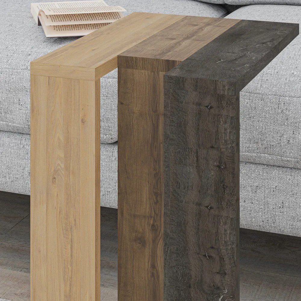 Măsuță auxiliară cu aspect de lemn de stejar 40x30 cm Macha – Marckeric