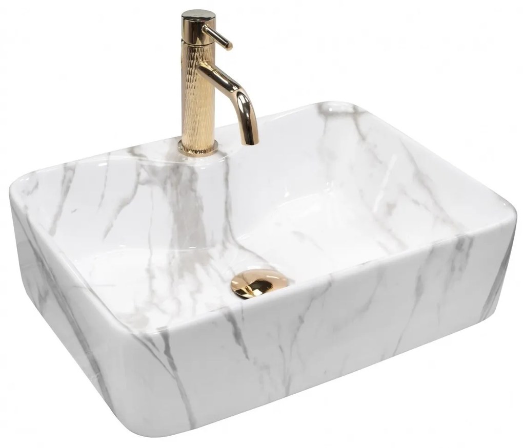 Lavoar Kelly marmura ceramica sanitara – 49 cm