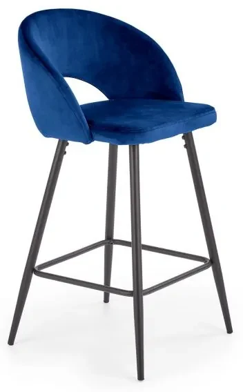 Scaun Bar H96 Catifea Bleumarin