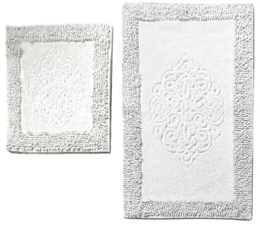 SET 2x covoraș pentru baie PIANTE 60/100 cm alb