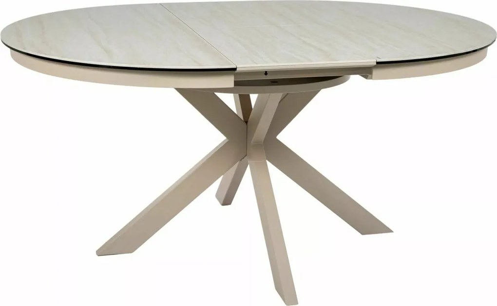 Masa extensibila Porto Ceramic bej mat/cașmir L120-160xl120 cm