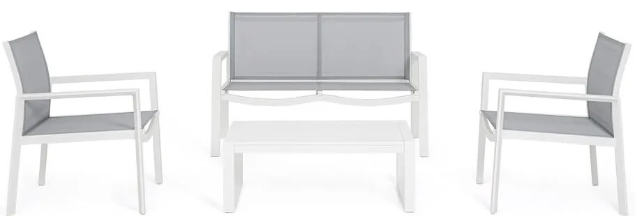 Set mobilier de grădină alb din aluminiu pentru 4 persoane Kallen – Bizzotto
