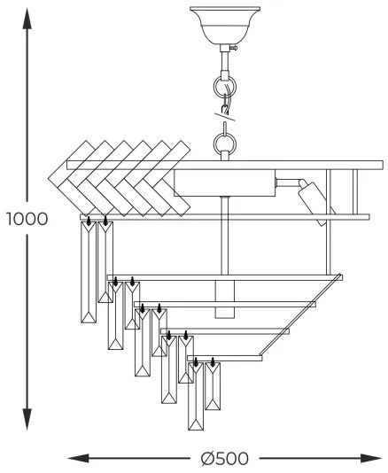 Lustră pe lanț Zuma Line 23910/9 LYON 9xE14/40W/230V auriu