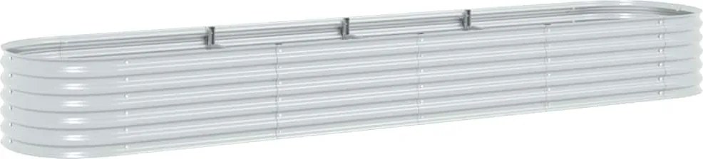 vidaXL Strat înălțat de grădină argintiu 400x80x44 cm oțel galvanizat