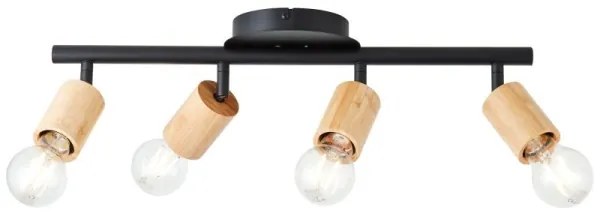 Brilliant - Plafonieră cu spoturi 4xE27/28W/230V, bambus