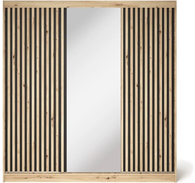 Șifonier cu uși glisante si oglinda, 180x60x204 cm, Emerio III, Eltap