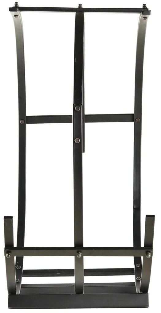 Outsunny Suport pentru lemne de foc Suport lemne in forma de inel Greutate maxima 50kg negru, 71x32x73cm