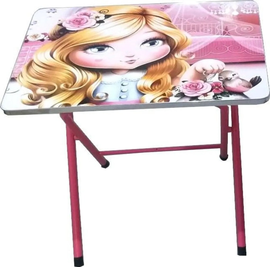 Masuta pliabila pentru copii din MDF Novokids™ My first folding table, cu scaun pliabil, dimensiuni 60X40X56, 2 niveluri de inaltime, suprafata