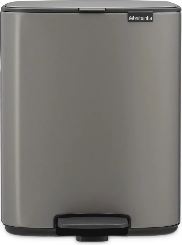 Coș de gunoi gri cu pedală din oțel 12 l Bo – Brabantia