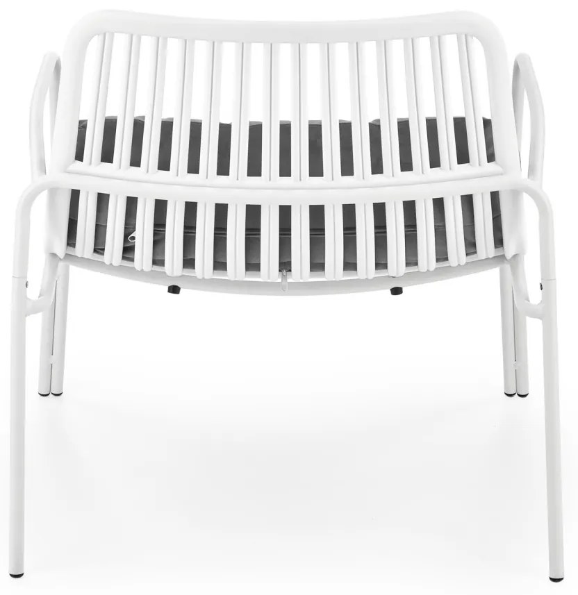 Fotoliu din plastic Melby alb - H75 cm