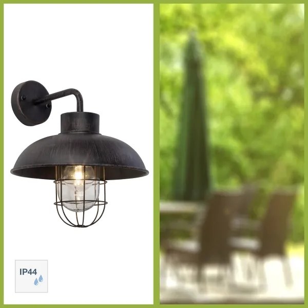 Outdoor wall lamp Brilliant PORTLAND 1xE27/60W/230V negru/patină