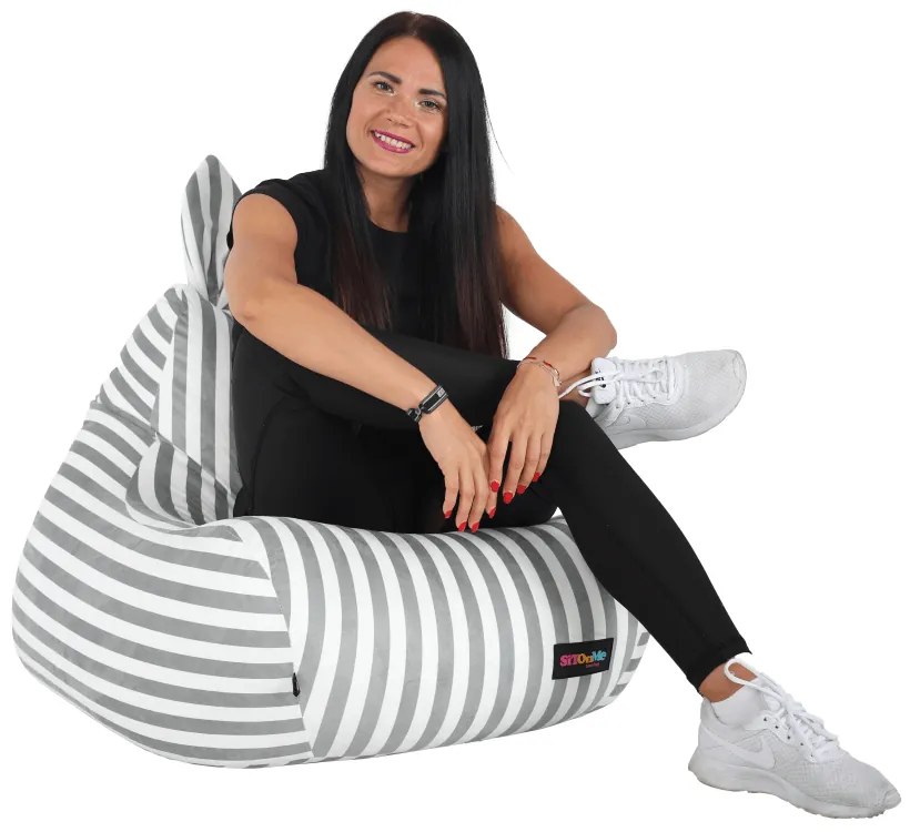 Fotoliu puf Lampo (gri + alb). 1020915