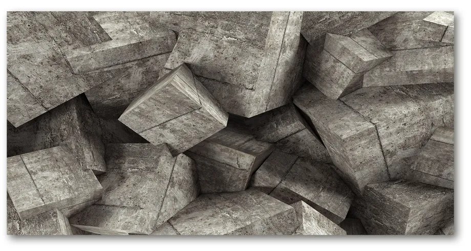 Tablou sticlă cuburi de beton