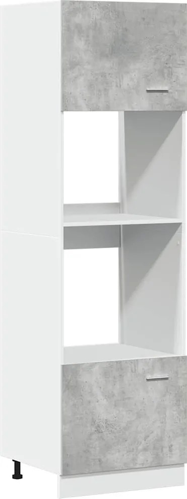 vidaXL Dulap de cuptor cu microunde “Lyon”, gri beton, 60x57x207 cm