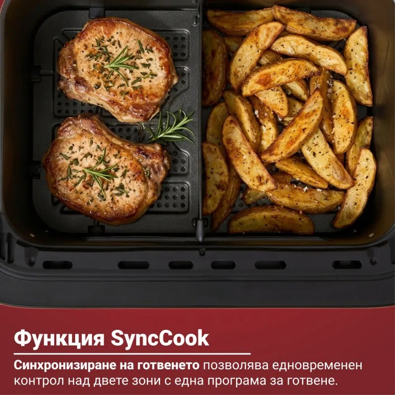 Friteuză dublă cu aer cald 8-în-1 Instant Pot Vortex VersaZone XL ClearCook 140-3025-01-EU, 2800 W, 12 l, 205 °C, EvenCrisp, Finalizare sincronizată a programelor, Comandă tactilă, Negru/Inox