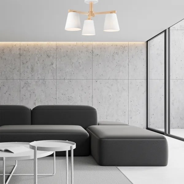 Lustr ELLIE 3xE27/60W/230V alb, montaj plafon