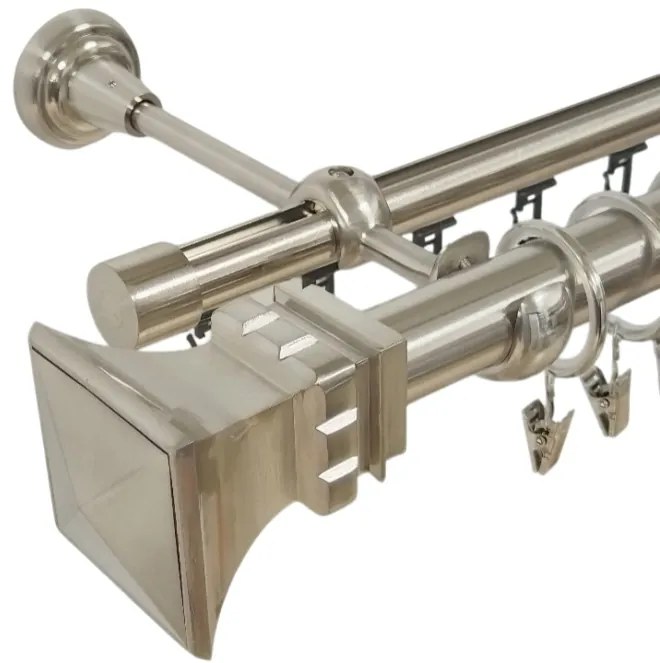 Galerie dubla verona 25/19 teava neteda si profil inox (Alege marime: 200 cm)