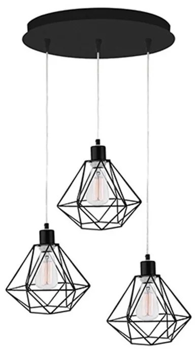 Lustra design modern Ã˜30cm Pietra 3 neagra NVL-673603