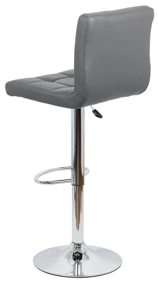 Scaun bar gri rotativ, reglabil pe inaltime, din piele sintetică ABS 191