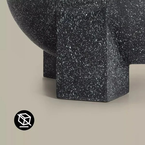 Focar portabil cu grătar, 79,5 x 38 cm, negru/granit închis