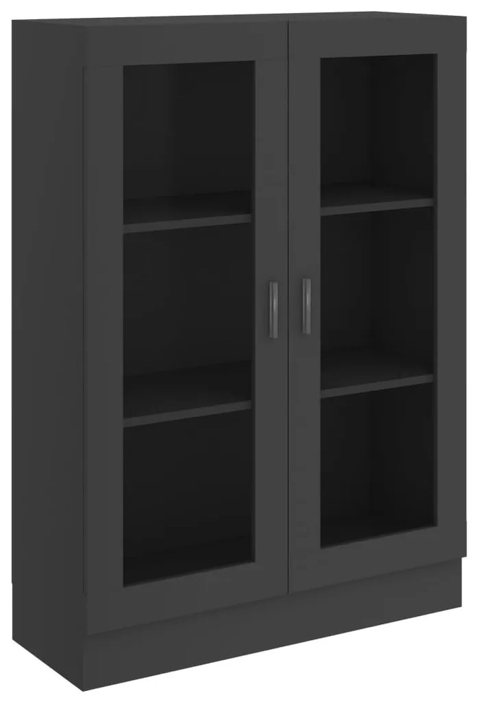 802752 vidaXL Dulap cu vitrină, gri, 82,5 x 30,5 x 115 cm, PAL