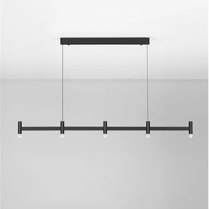 Lustra liniara cu 5 spoturi LED 2700K POETIC negru