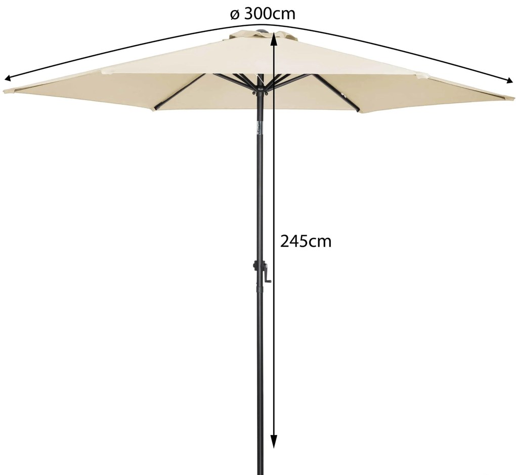 Deuba Umbrelă de soare de grădină Ø300cm - bej