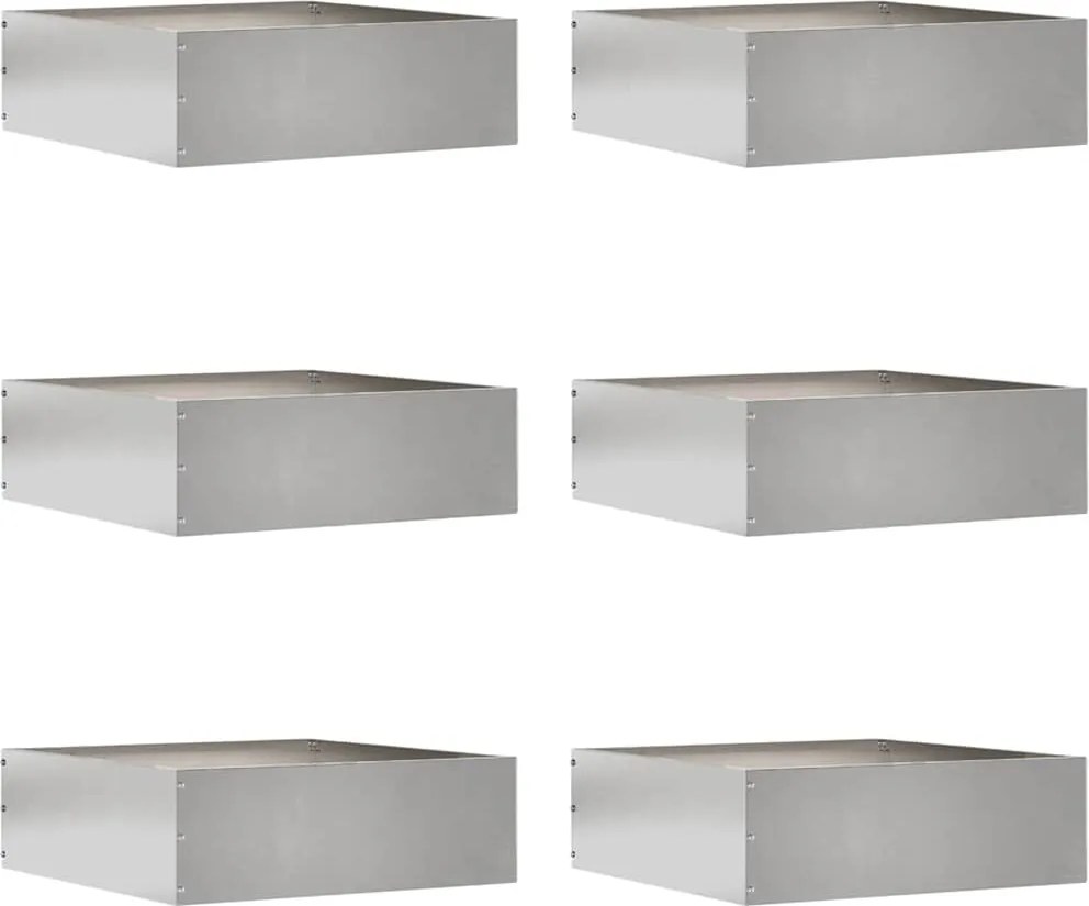 vidaXL Margine pentru gazon 6 pcs Argintiu 40 x 40 x 13 cm