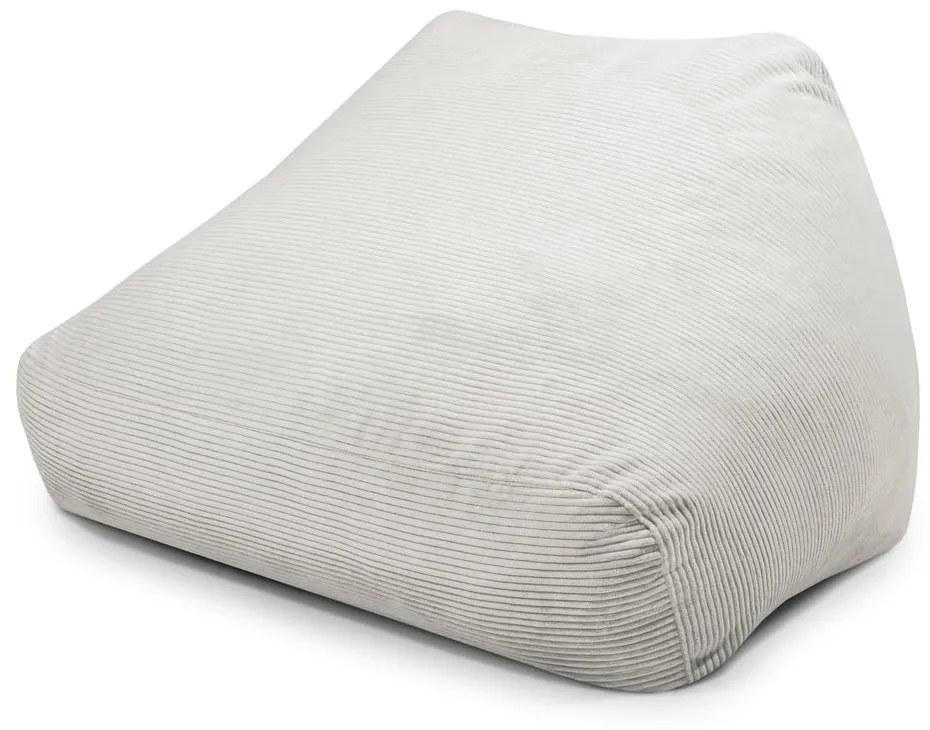 Fotoliu bean bag crem cu tapițerie din catifea reiată Sofa Snug – SLOWDOWN