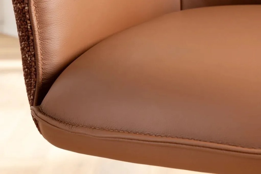 Set 2 scaune Pivotante, Piele Naturala LE GRAND maro coniac