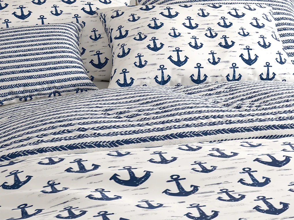 Lenjerie de pat policoton NAVYSTA POLY albastru-alb Dimensiune lenjerie de pat: 70 x 90 cm | 140 x 220 cm