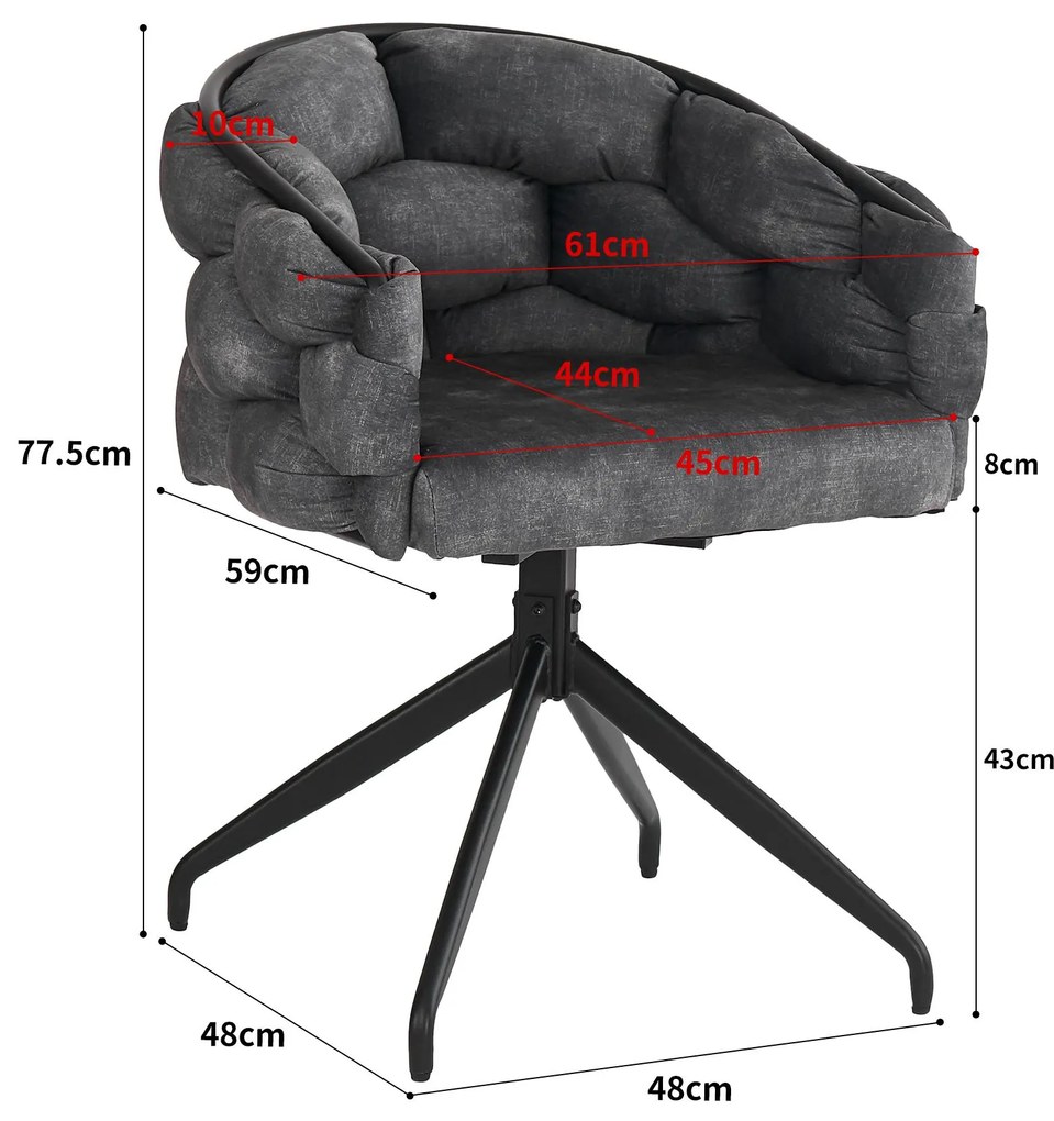 Set de 2 scaune din catifea, Gri | Aosom Romania