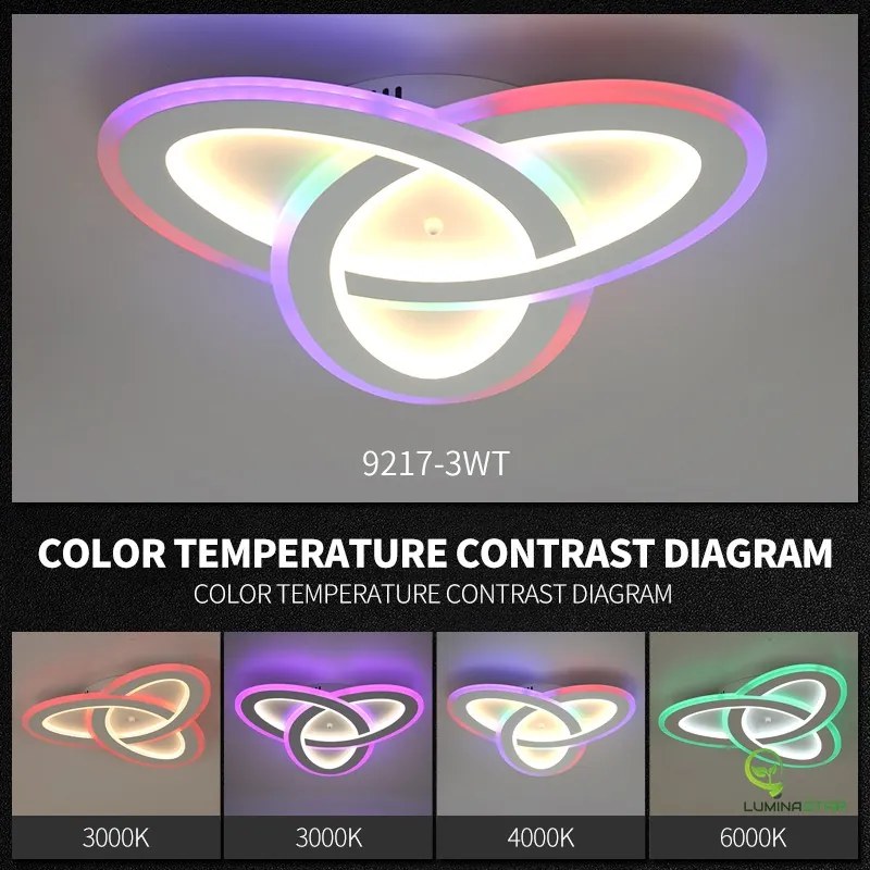 Lustră LED Digital Smart DM9217/3 – Iluminare Inteligentă și Reglabilă cu Tehnologie RGB pentru Orice Ambianță.