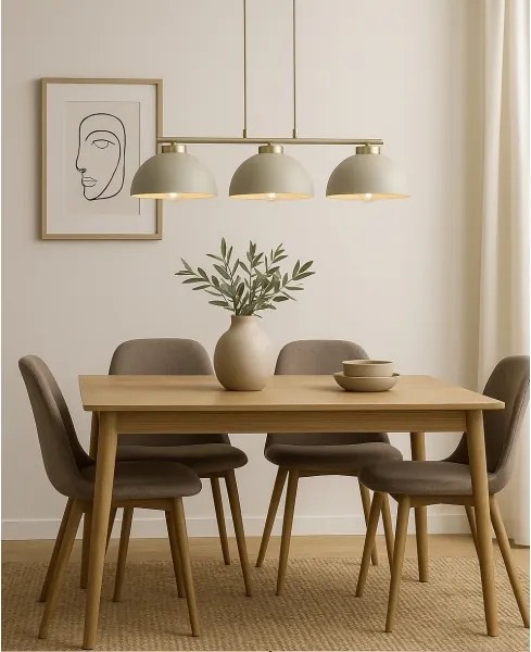 Brilagi - Lustră suspendată pe cablu MOON 3xE27/60W/230V bej/auriu