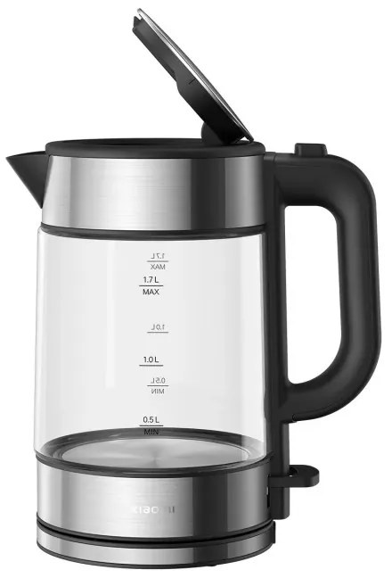 Cana electrica Xiaomi Electric Glass Kettle, 2200 W, 1.7L, Sticla, Oprire automata, LED, Negru