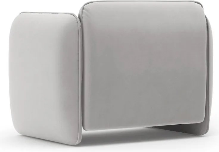 Fotoliu gri deschis cu tapițerie din catifea Georgia – Micadoni