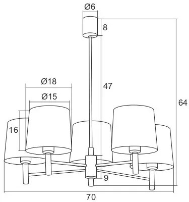 Candelabru modern design elegant PONTE 5L crem
