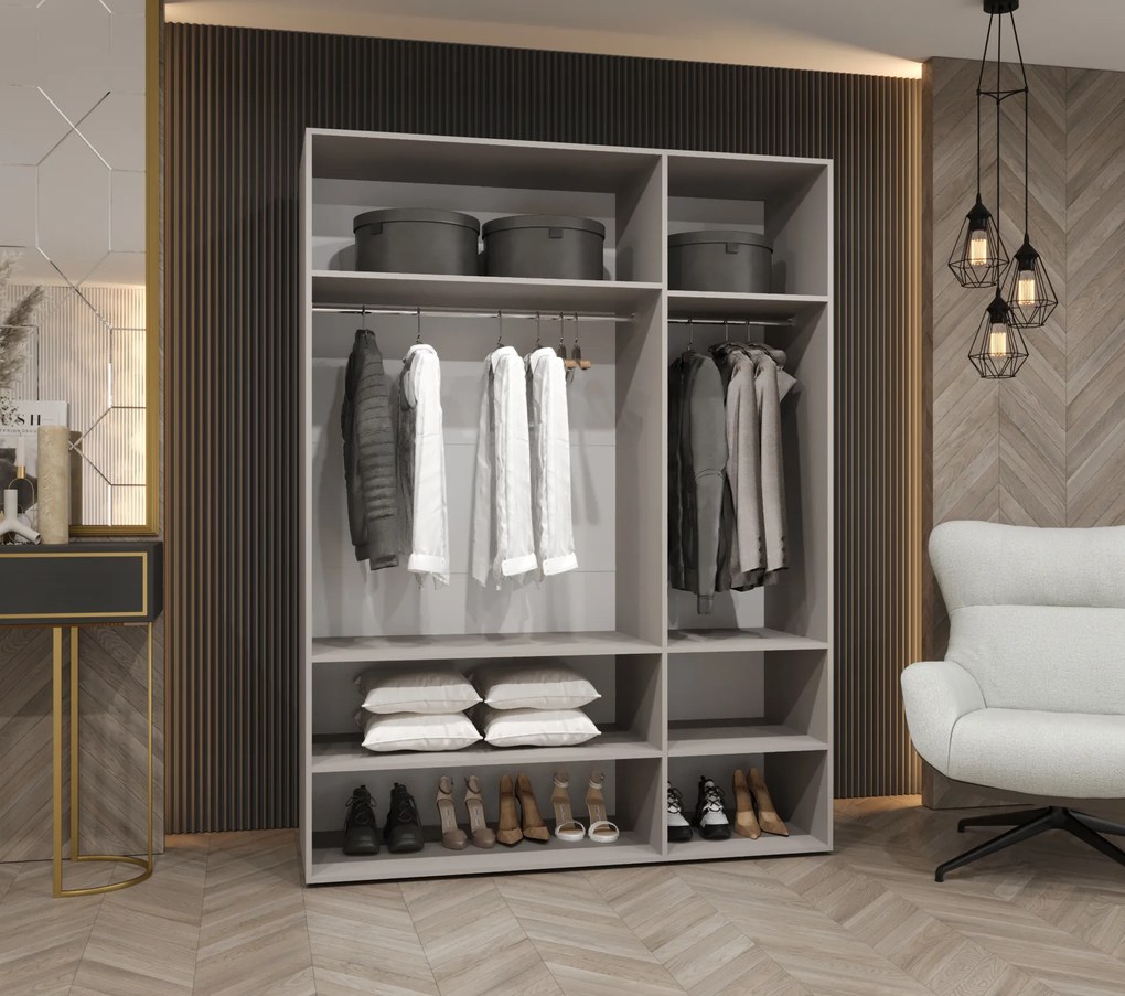 Dulap de haine 150 cm Mirabella 3 (Cașmir + Auriu). 1126467