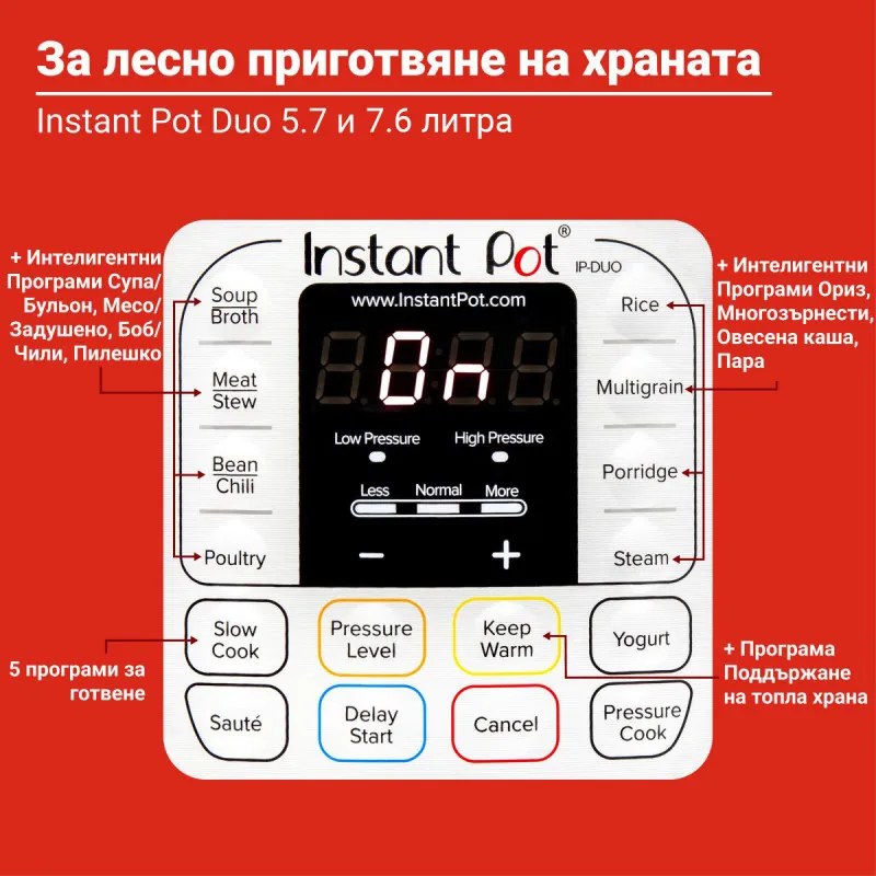 Multicooker Instant Pot 8 113006101, 1200W, 7.6 L, Vas otel inoxidabil, 13 programe, Pentru 8-12 portii, Functie Set and forget, Argintiu/Negru