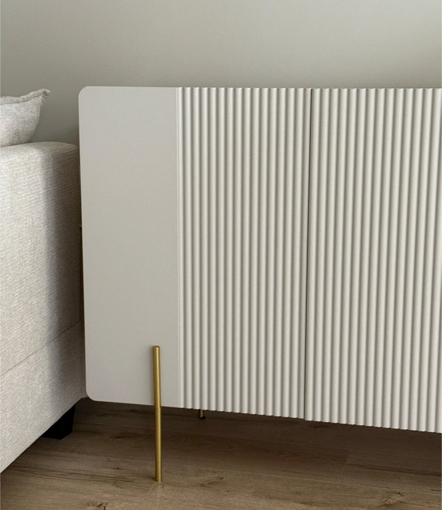 Comodă cu trei uși Malmi 150 cm - cașmir / picioare aurii