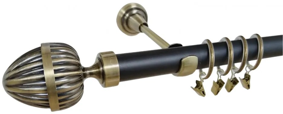 Galerie simpla ODEON /25 - negru/aur antic (Alege marime: 180 cm)