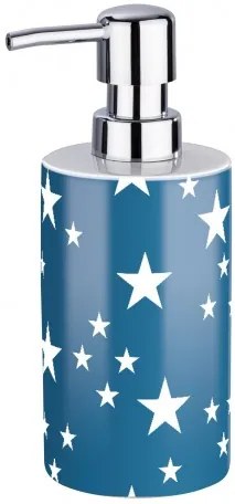 Dozator pentru sapun, din ceramica, Stella Albastru, Ø9xH18 cm